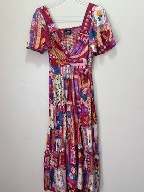 Angie Flutter Sleeve Boho Maxi Dress